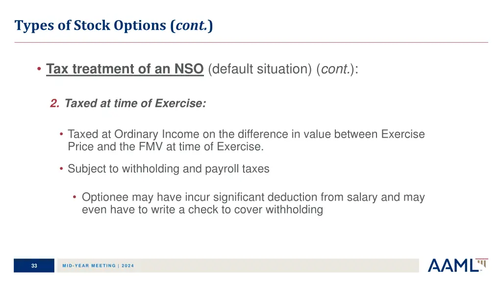 types of stock options cont 3