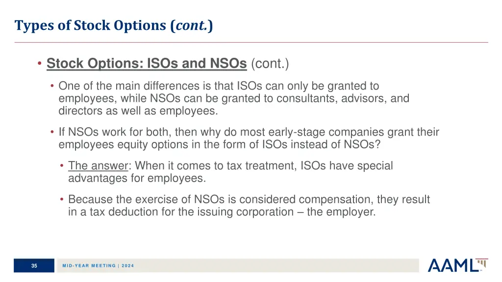 types of stock options cont 5