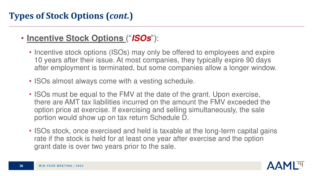 types of stock options cont 6