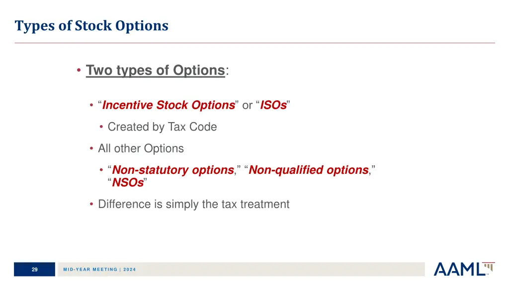 types of stock options