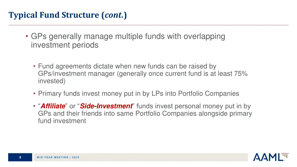 typical fund structure cont