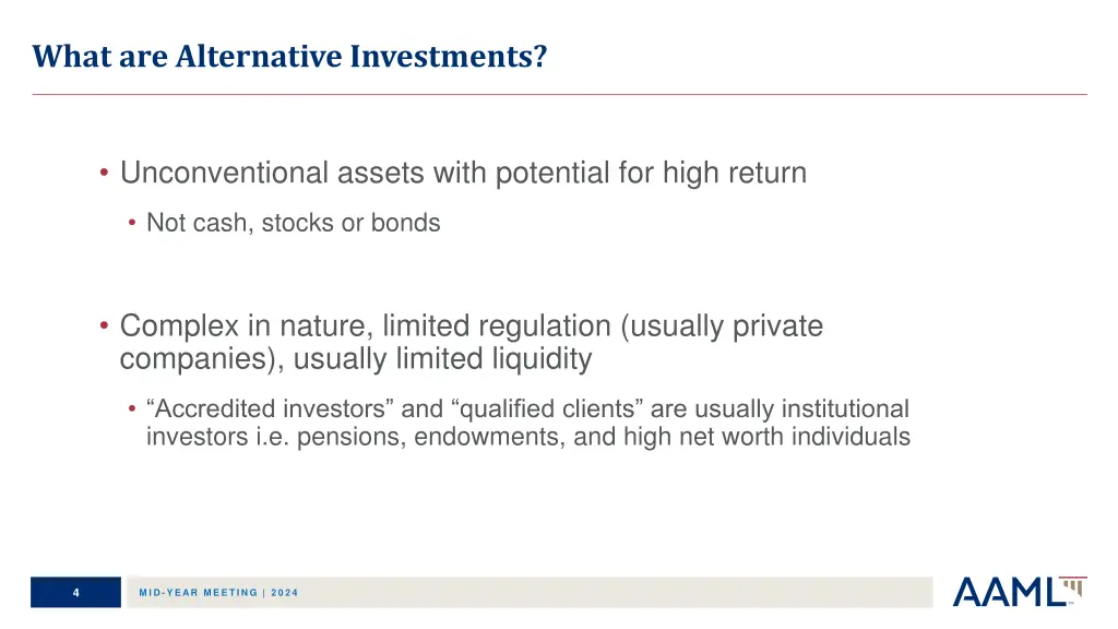 what are alternative investments