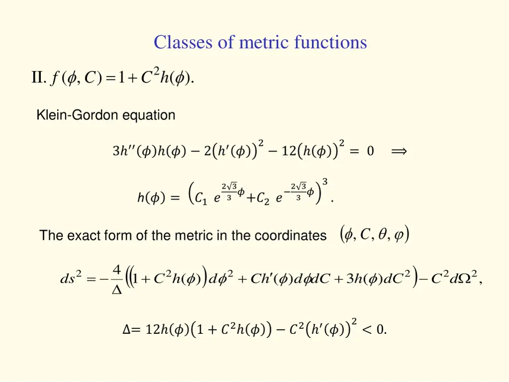 lasses of metric functions 1