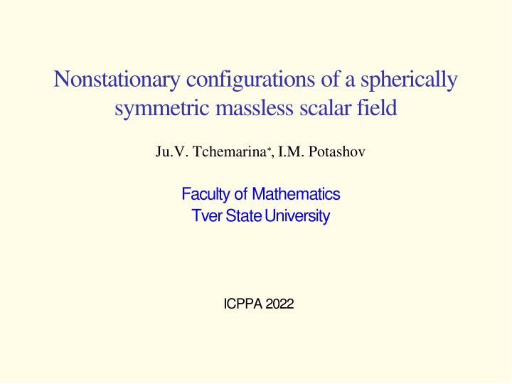 nonstationary configurations of a spherically