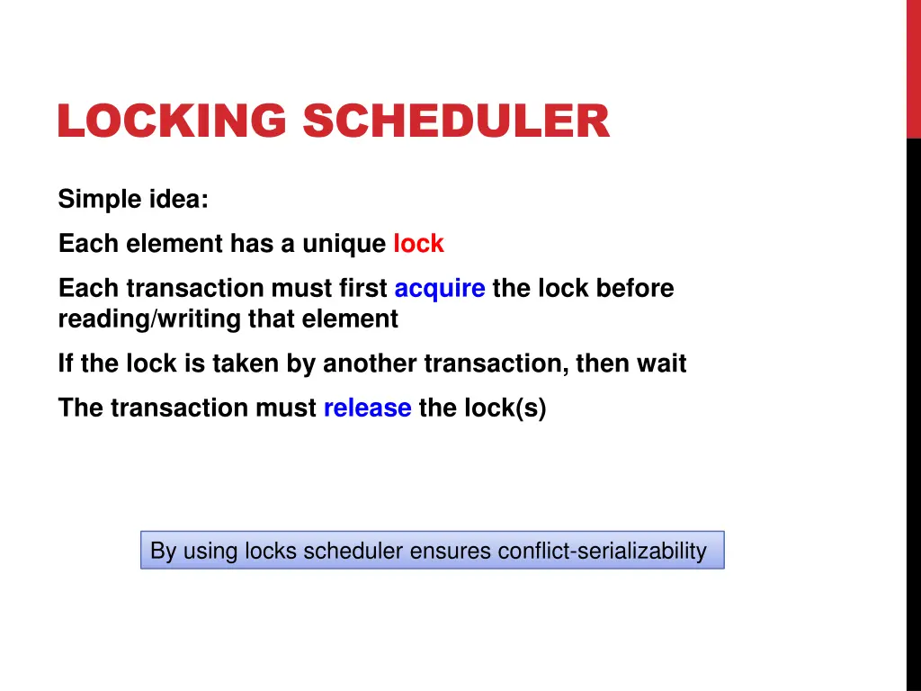 locking scheduler