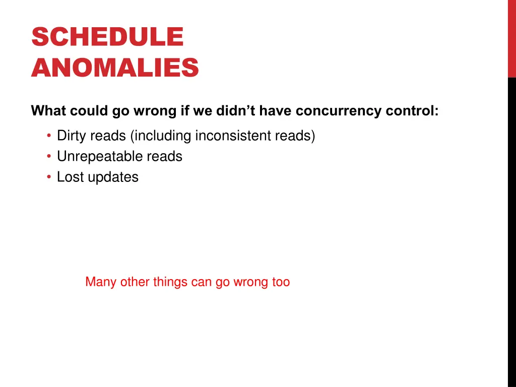 schedule anomalies