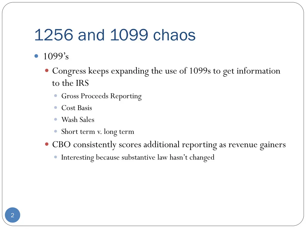 1256 and 1099 chaos