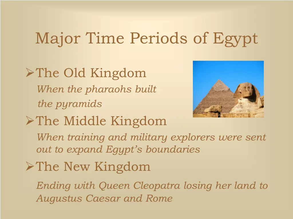 major time periods of egypt