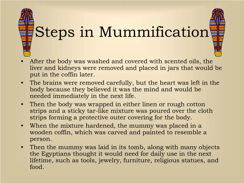 steps in mummification