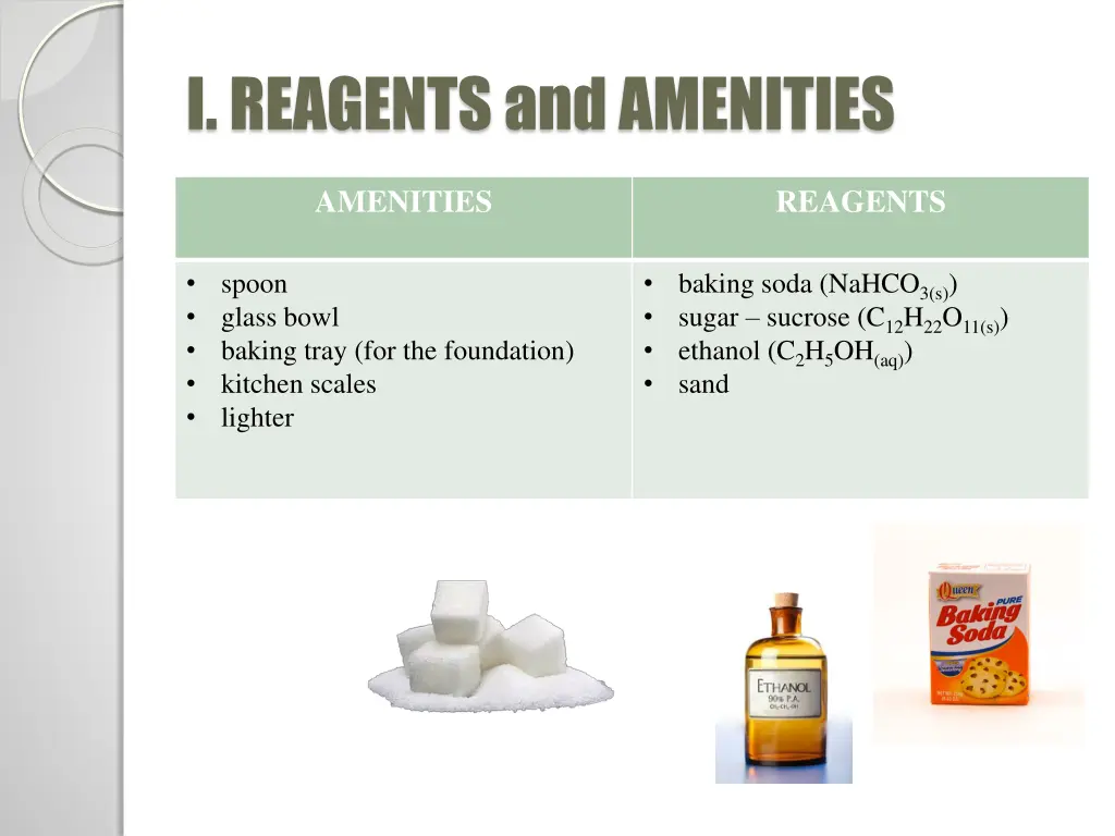 i reagents andamenities