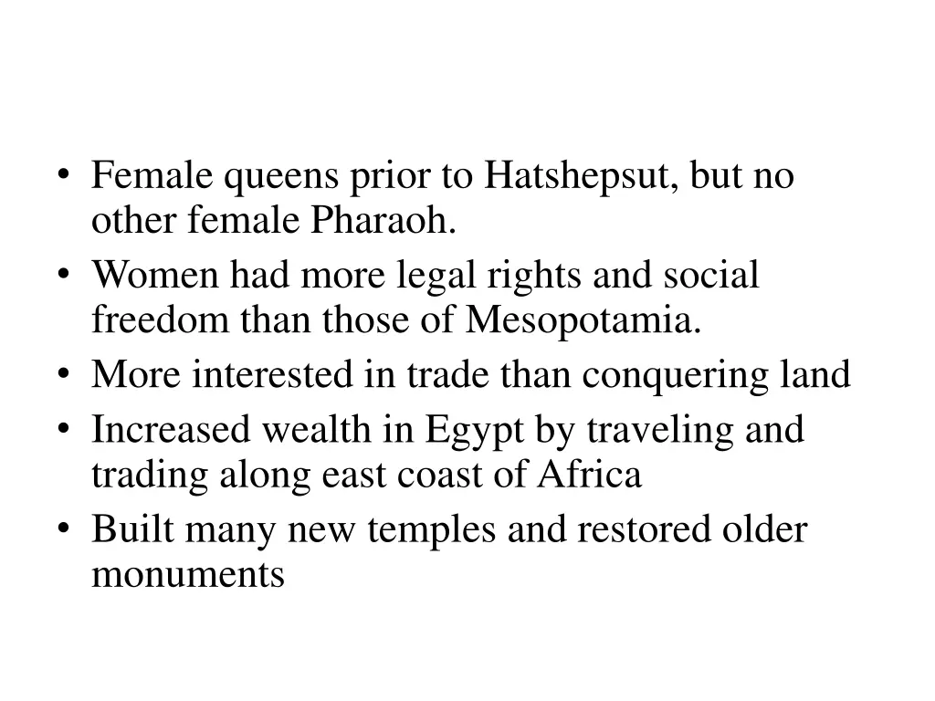 female queens prior to hatshepsut but no other