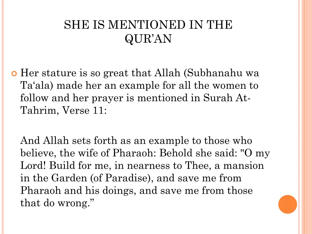 she is mentioned in the qur an