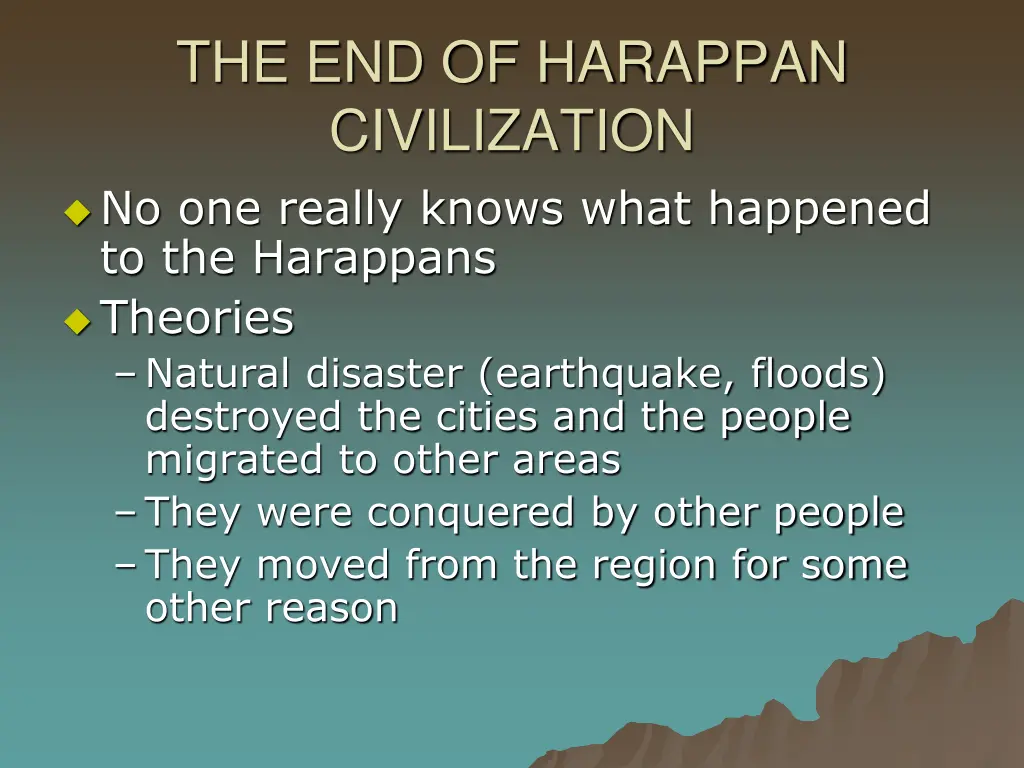 the end of harappan civilization no one really