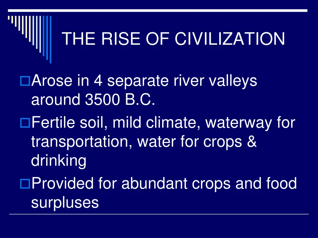 the rise of civilization