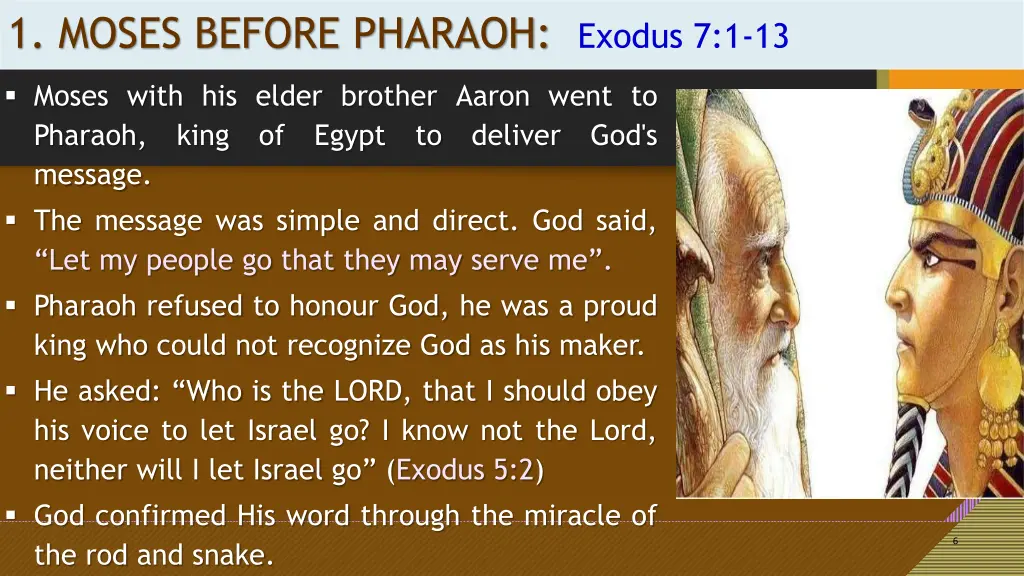 1 moses before pharaoh exodus 7 1 13