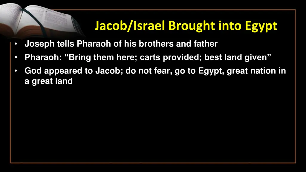 jacob israel brought into egypt 1