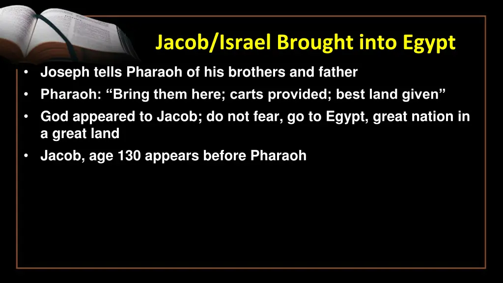 jacob israel brought into egypt 2