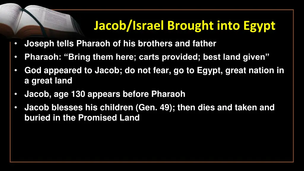 jacob israel brought into egypt 3