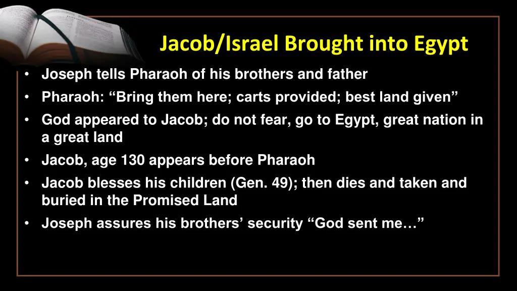 jacob israel brought into egypt 4