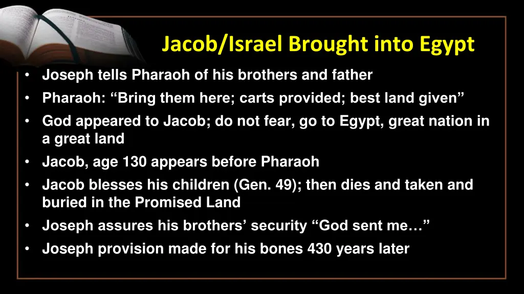 jacob israel brought into egypt 5