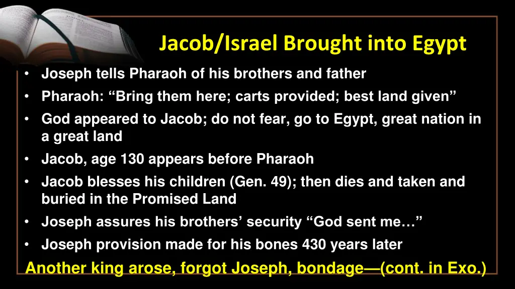 jacob israel brought into egypt 6