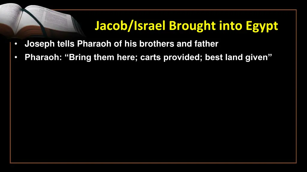 jacob israel brought into egypt