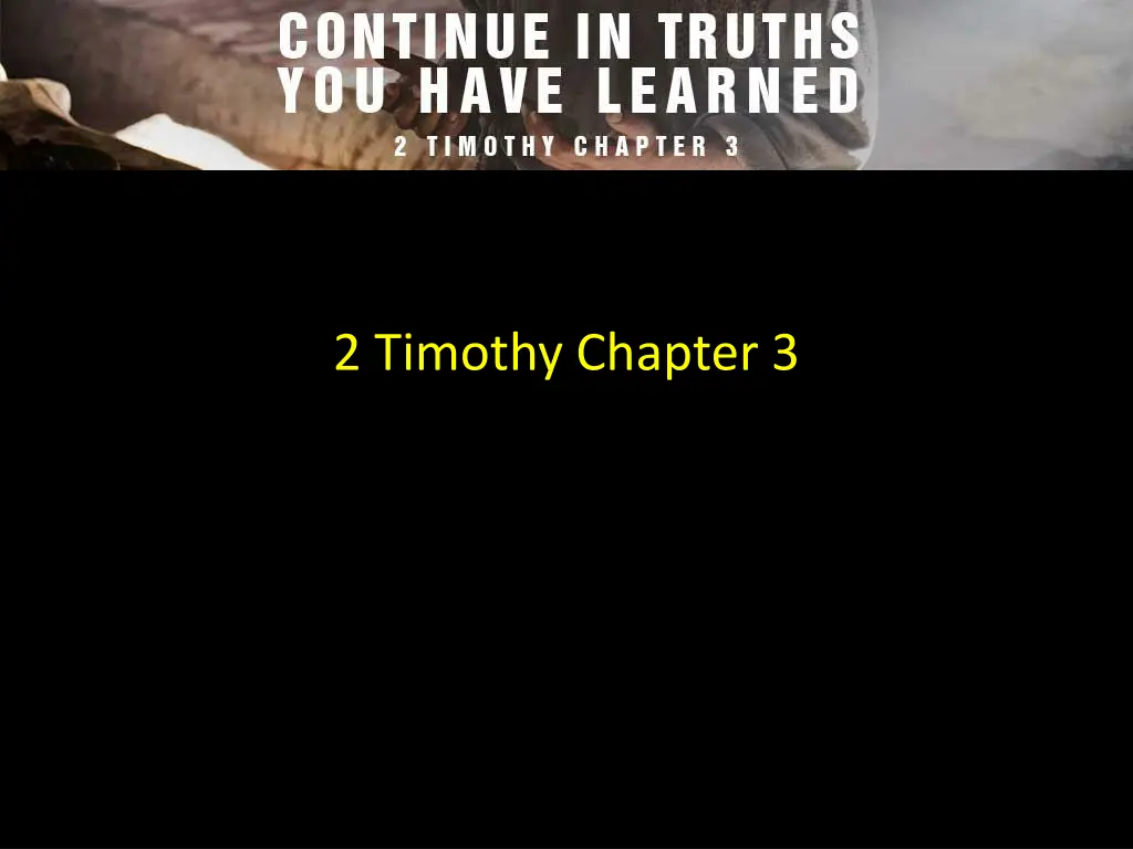 2 timothy chapter 3