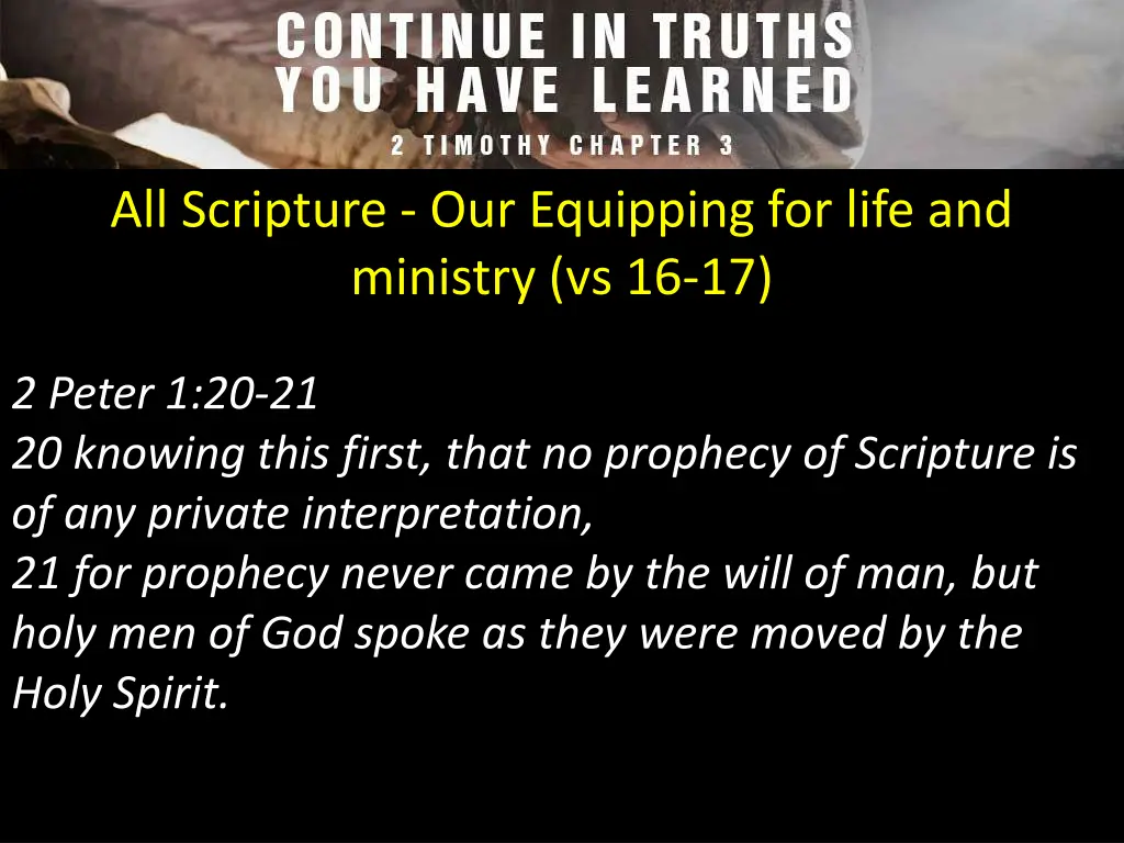 all scripture our equipping for life and ministry