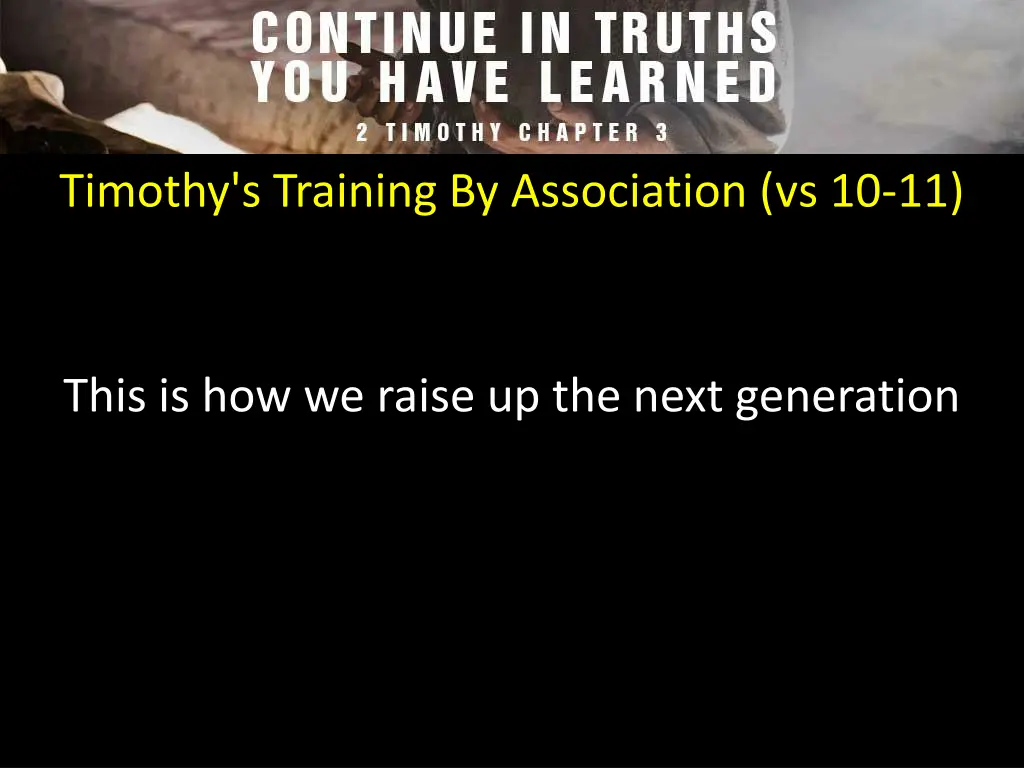 timothy s training by association vs 10 11