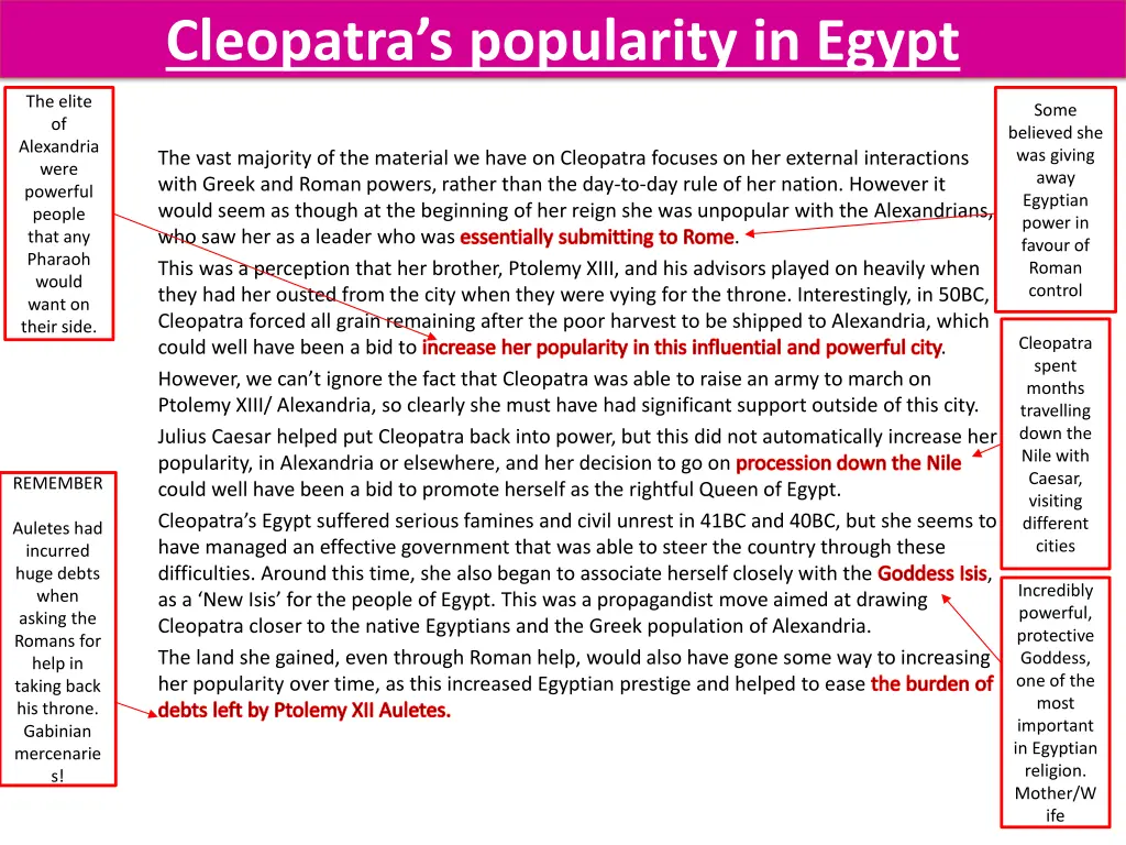 cleopatra s popularity in egypt