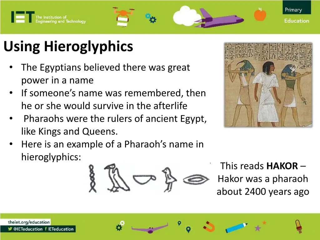 using hieroglyphics