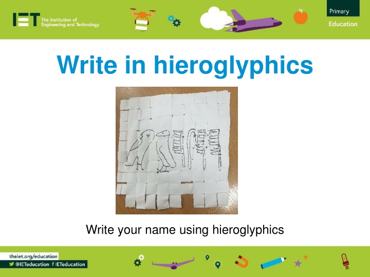 write in hieroglyphics