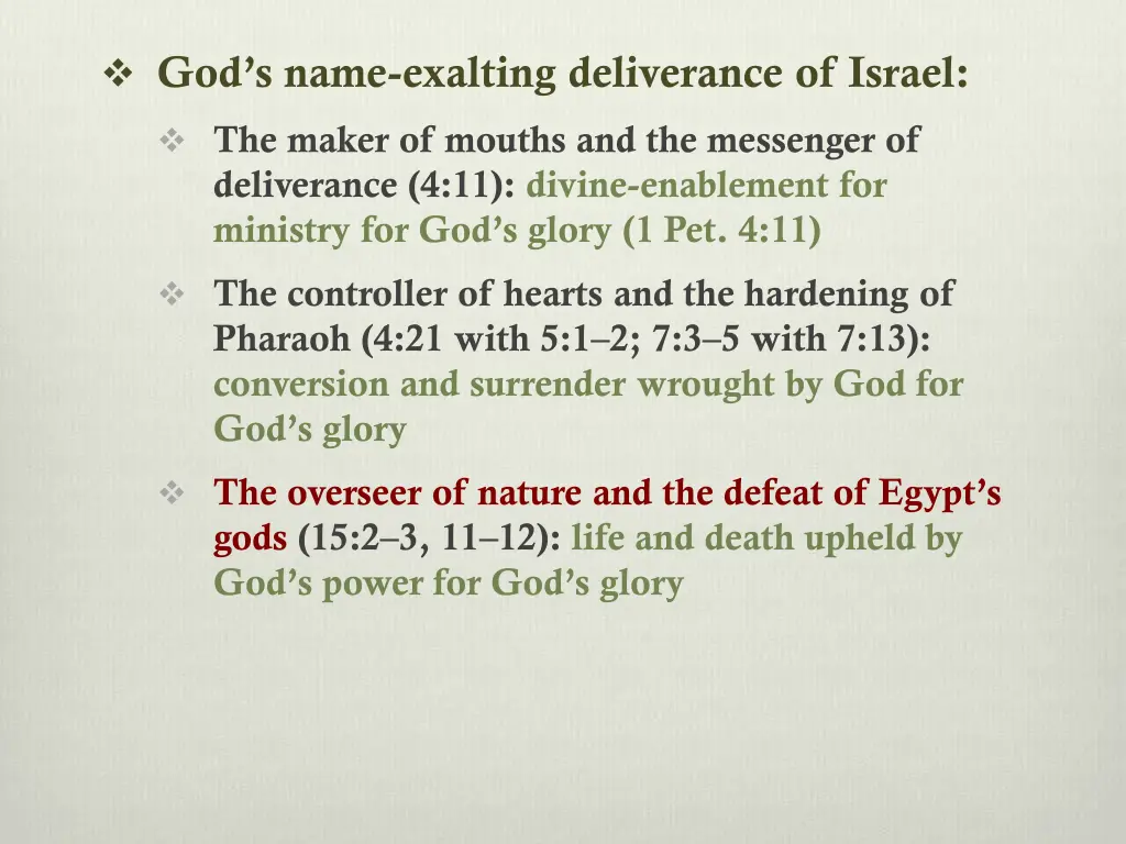 god s name exalting deliverance of israel 1