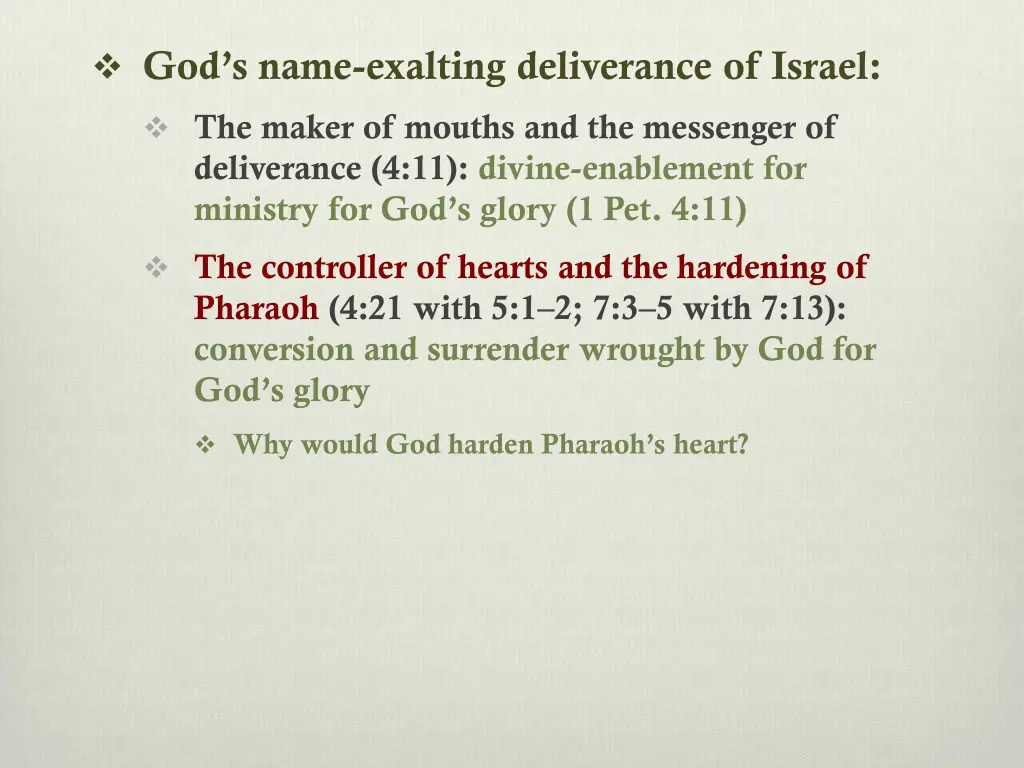 god s name exalting deliverance of israel