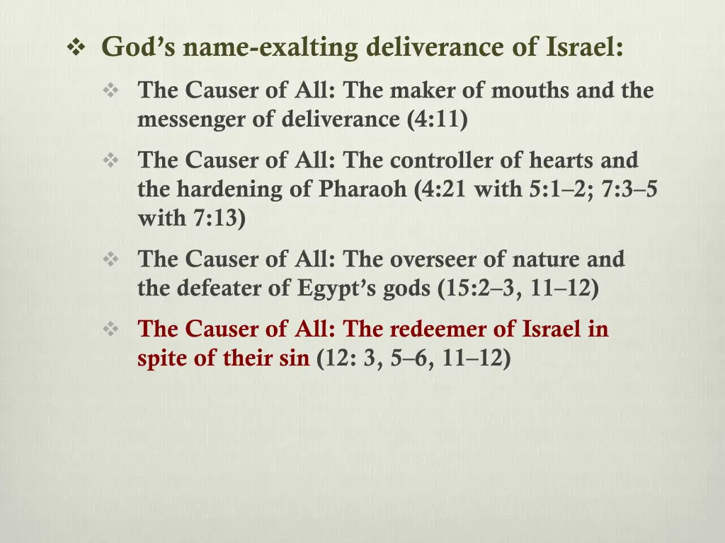 god s name exalting deliverance of israel 1