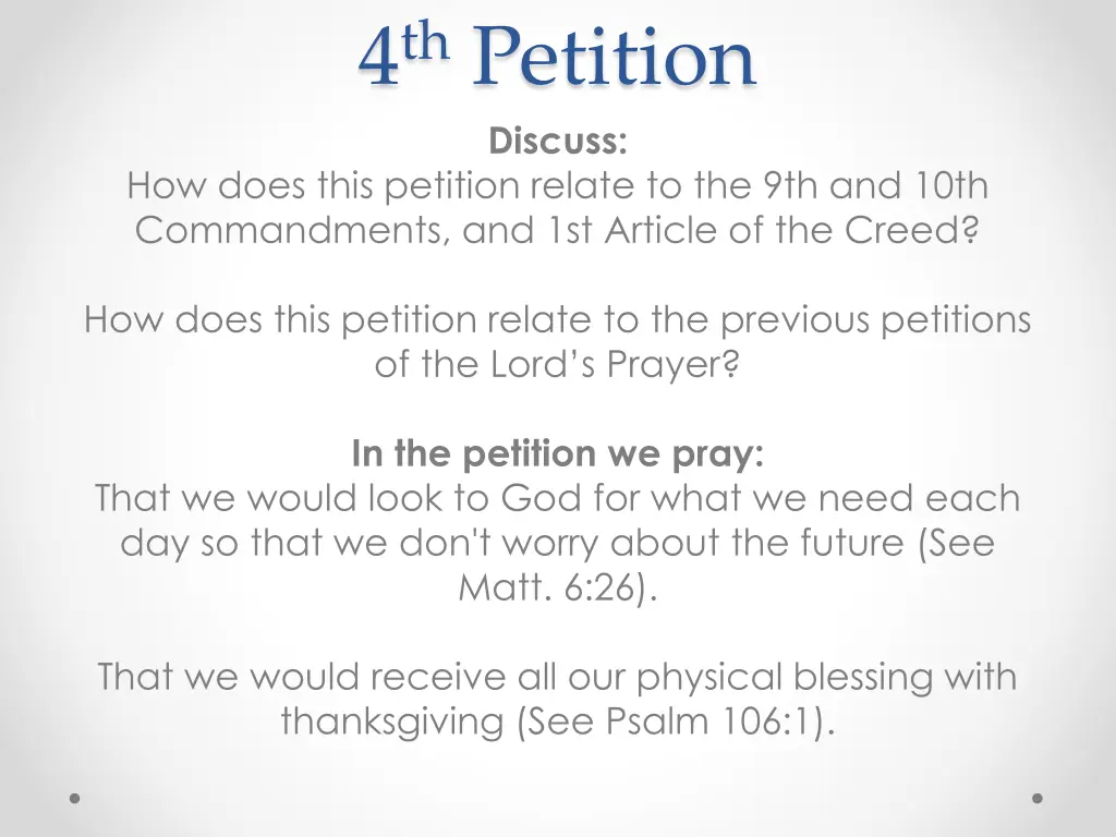 4 th petition discuss