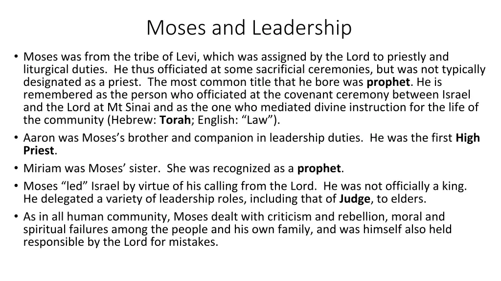 moses and leadership