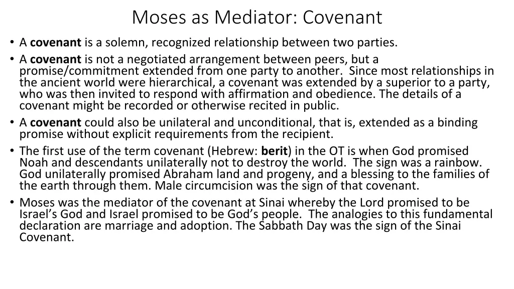 moses as mediator covenant a covenant is a solemn