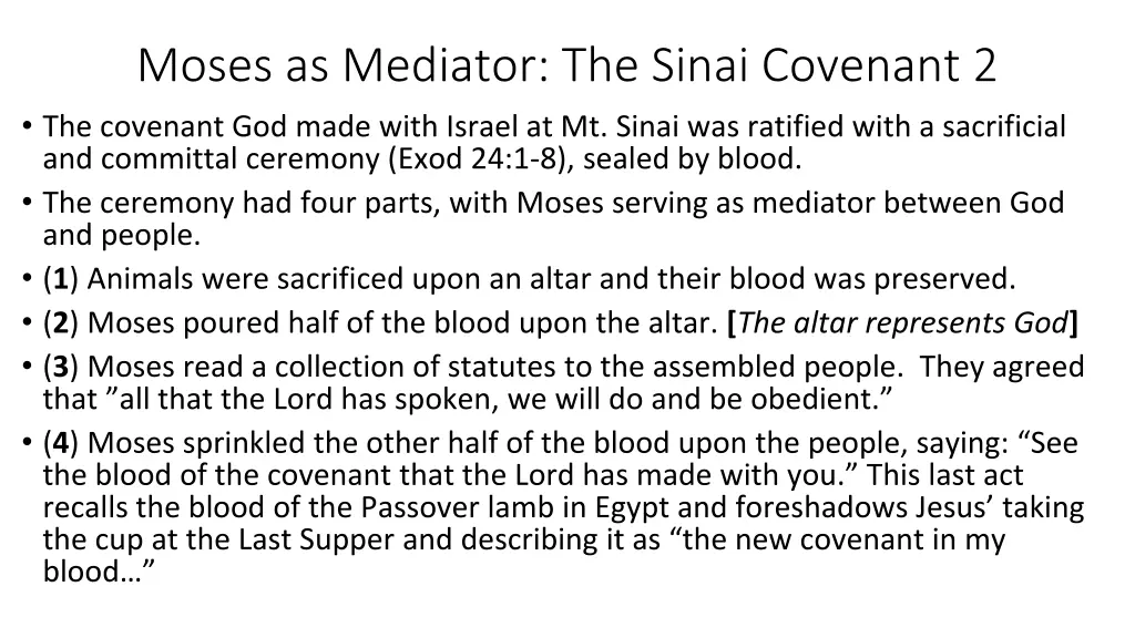 moses as mediator the sinai covenant