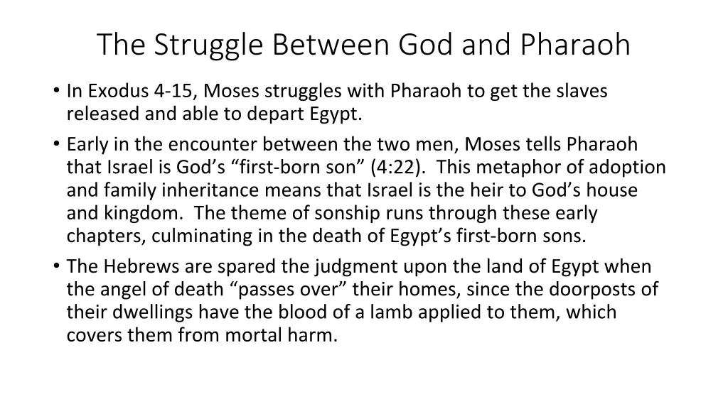 the struggle between god and pharaoh