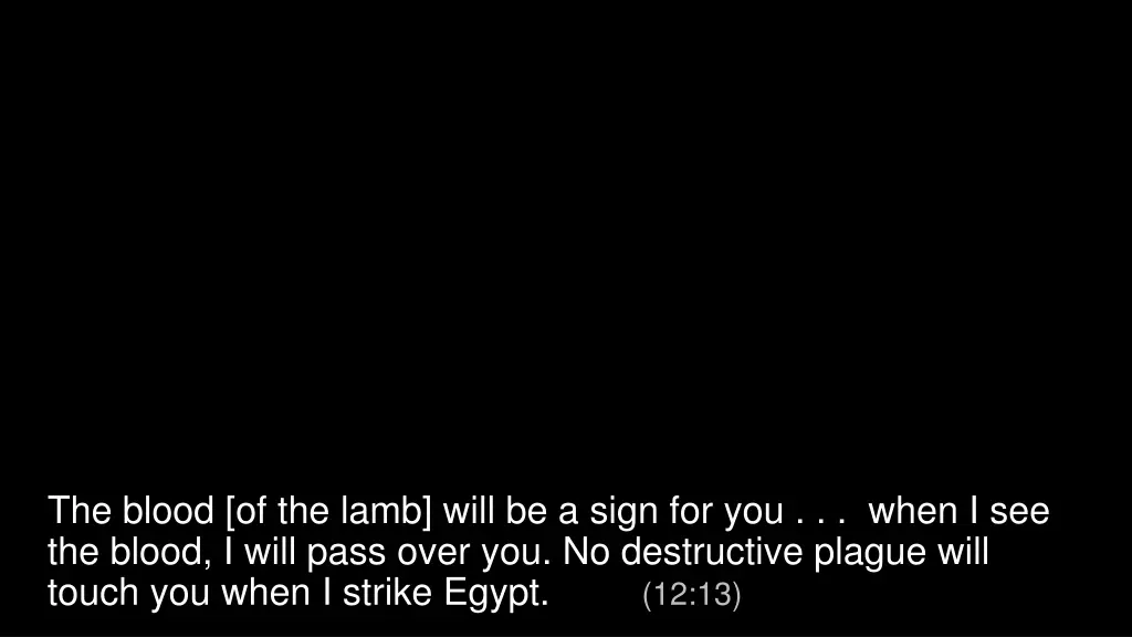 the blood of the lamb will be a sign for you when