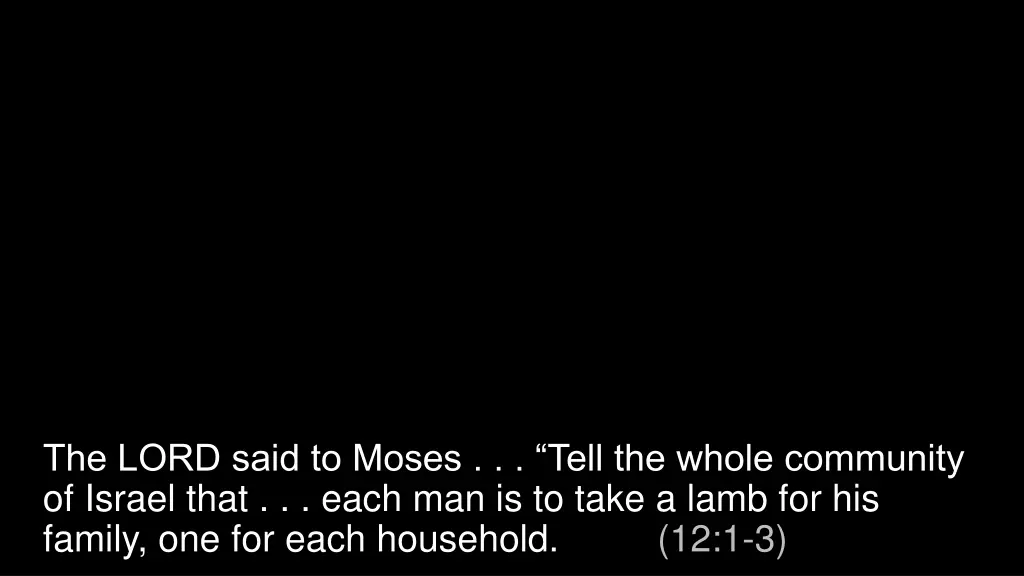 the lord said to moses tell the whole community