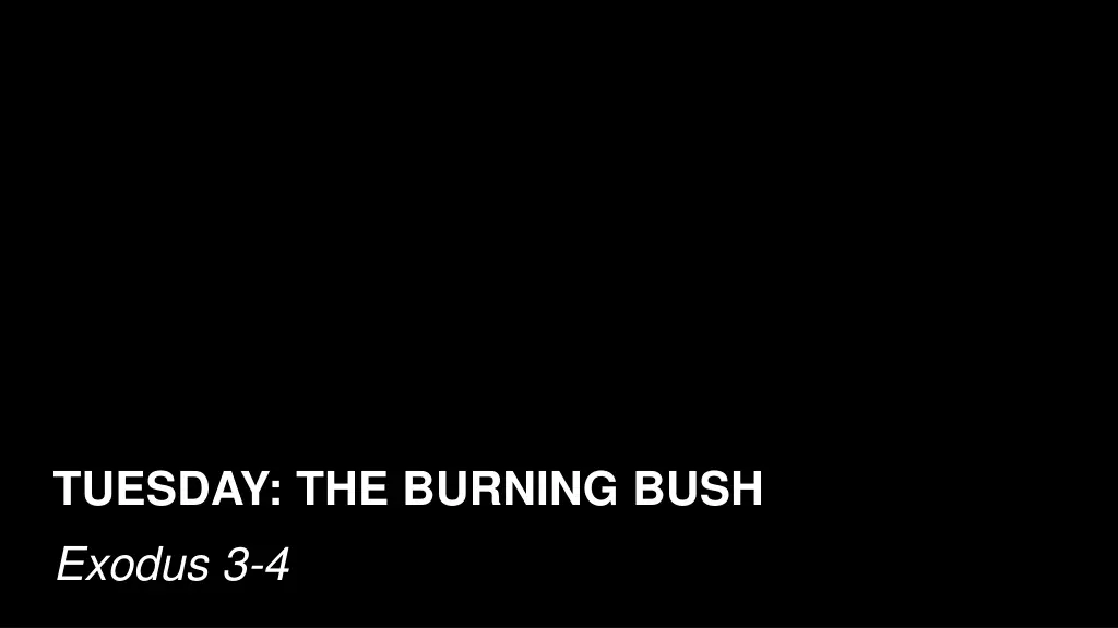 tuesday the burning bush exodus 3 4