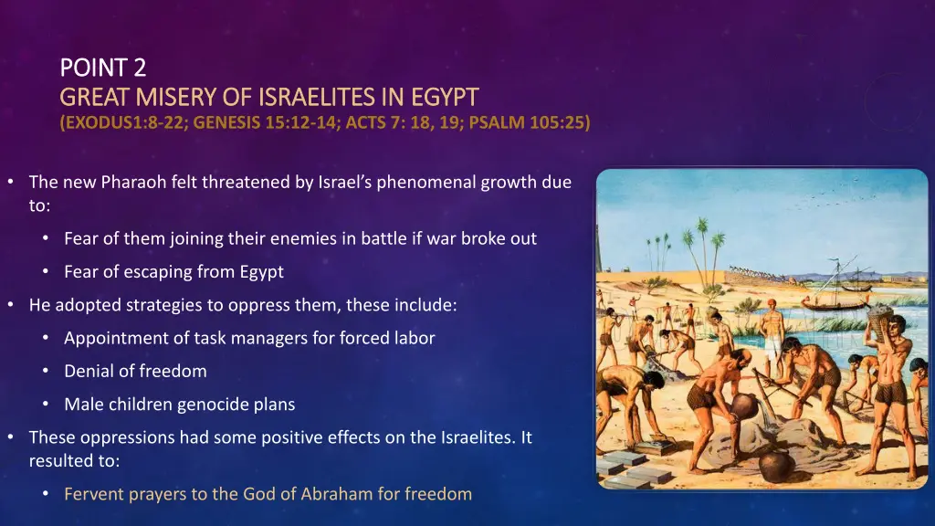 point 2 point 2 great misery of israelites