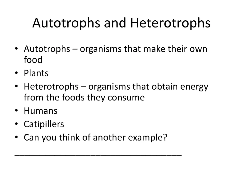 autotrophs and heterotrophs