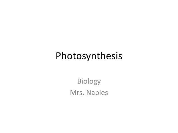 photosynthesis