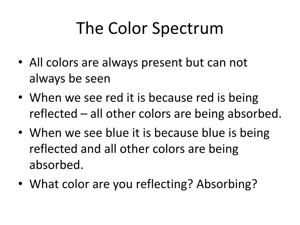 the color spectrum 1