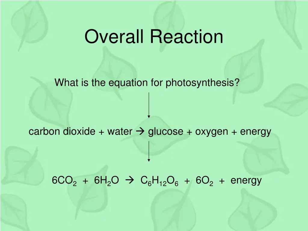 overall reaction