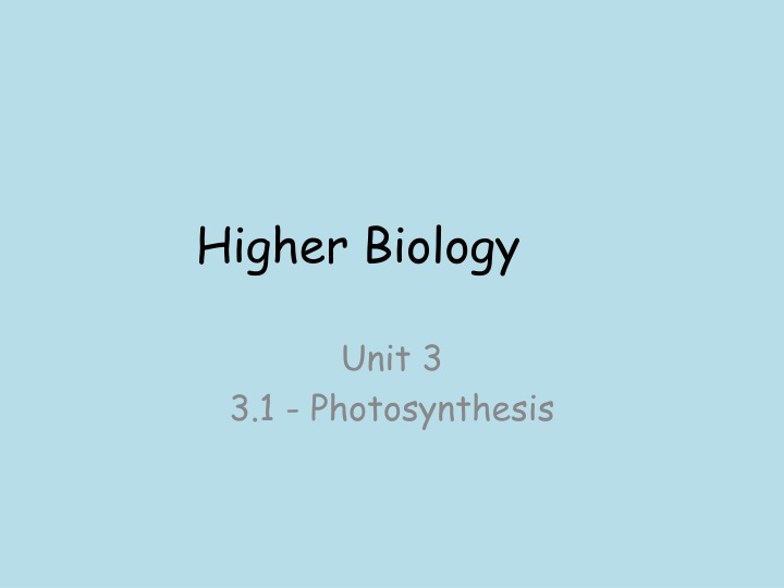 higher biology