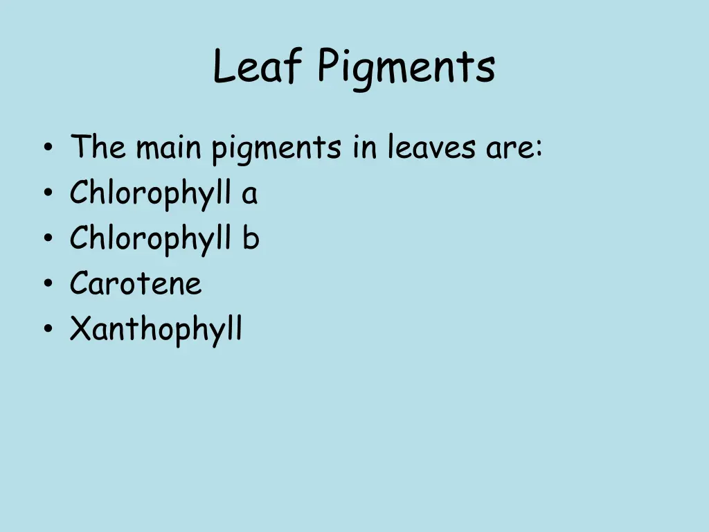 leaf pigments